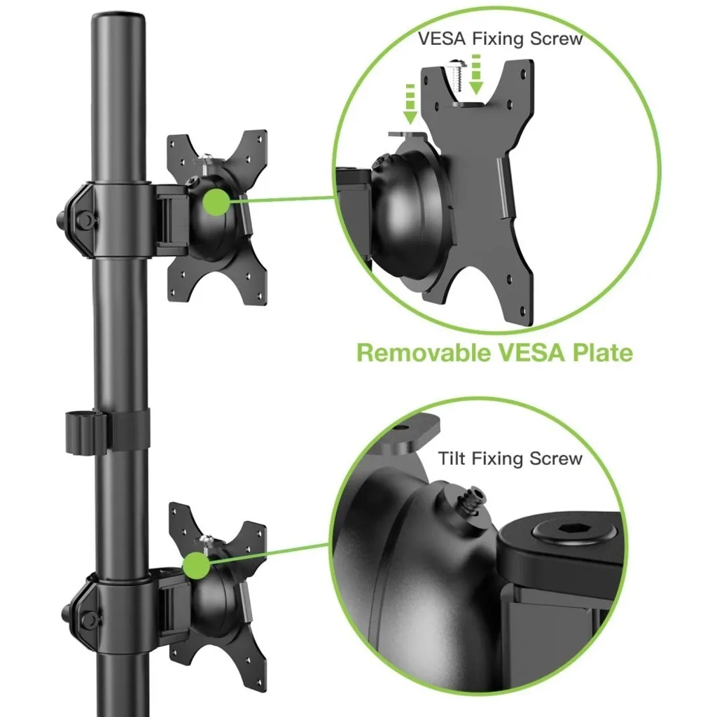 Support Écran de Bureau pour Moniteur 27'' Pied de Table Stable et Fixe