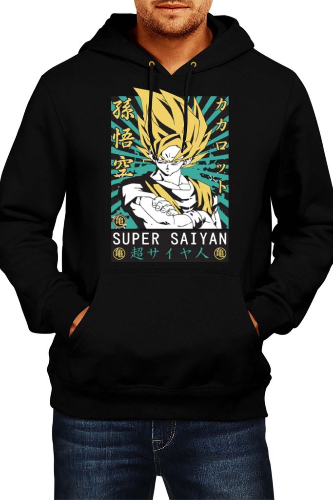 Herren Kapuzenpullover Japan Anime Manga Comics Dragon Anime Manga Ball Z 15, Man 2XL / Schwarz