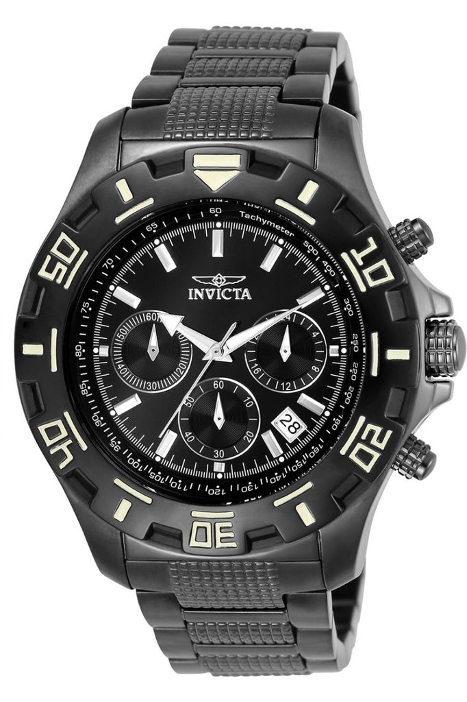 Invicta Specialty 6412 Herrenuhr - Quarzwerk - Edelstahl mit schwarzem Zifferblatt - 46 mm