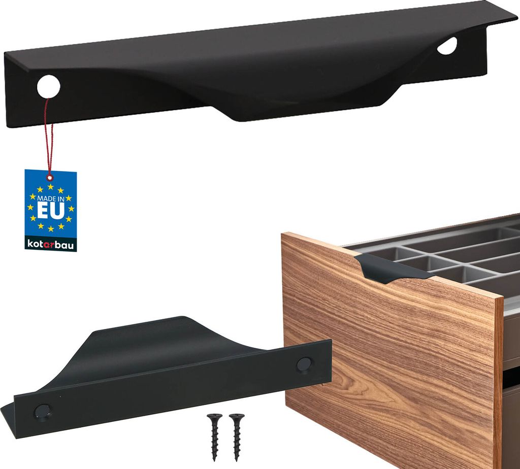 KOTARBAU Möbelgriff Möbelgriffe Schrankgriffe 96 / 116 mm ZnAl Küchengriffe Schwarz Griffe Möbel Türgriff Profilgriff Türgriffe Küche Schu...