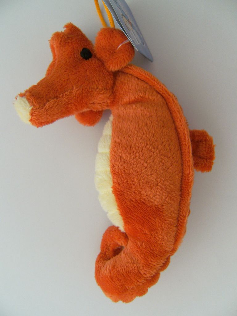 Plüschtier Seepferdchen 15 cm, orange, Stofftier Kuscheltier Plüschtiere Tiere Wassertier