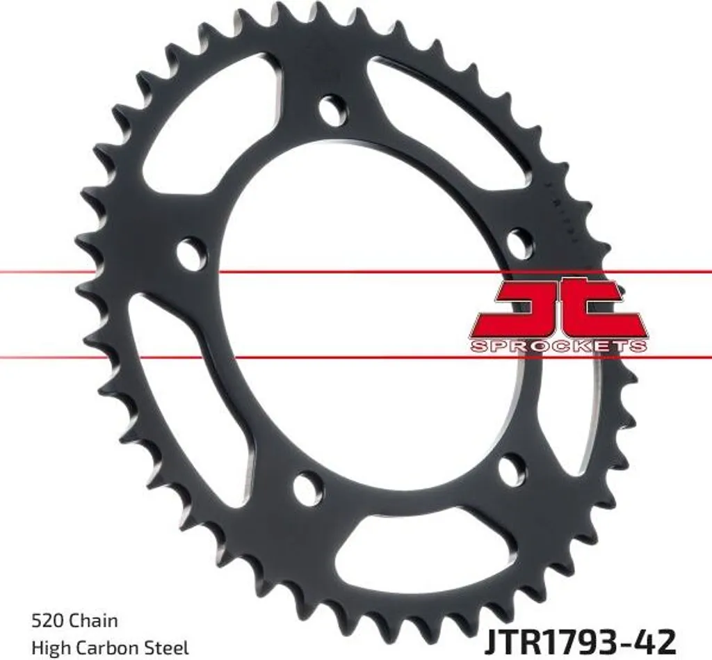 Pignon 42 Dents JTR1793 Noir Pas 520 pour Suzuki GSX-R et Triumph