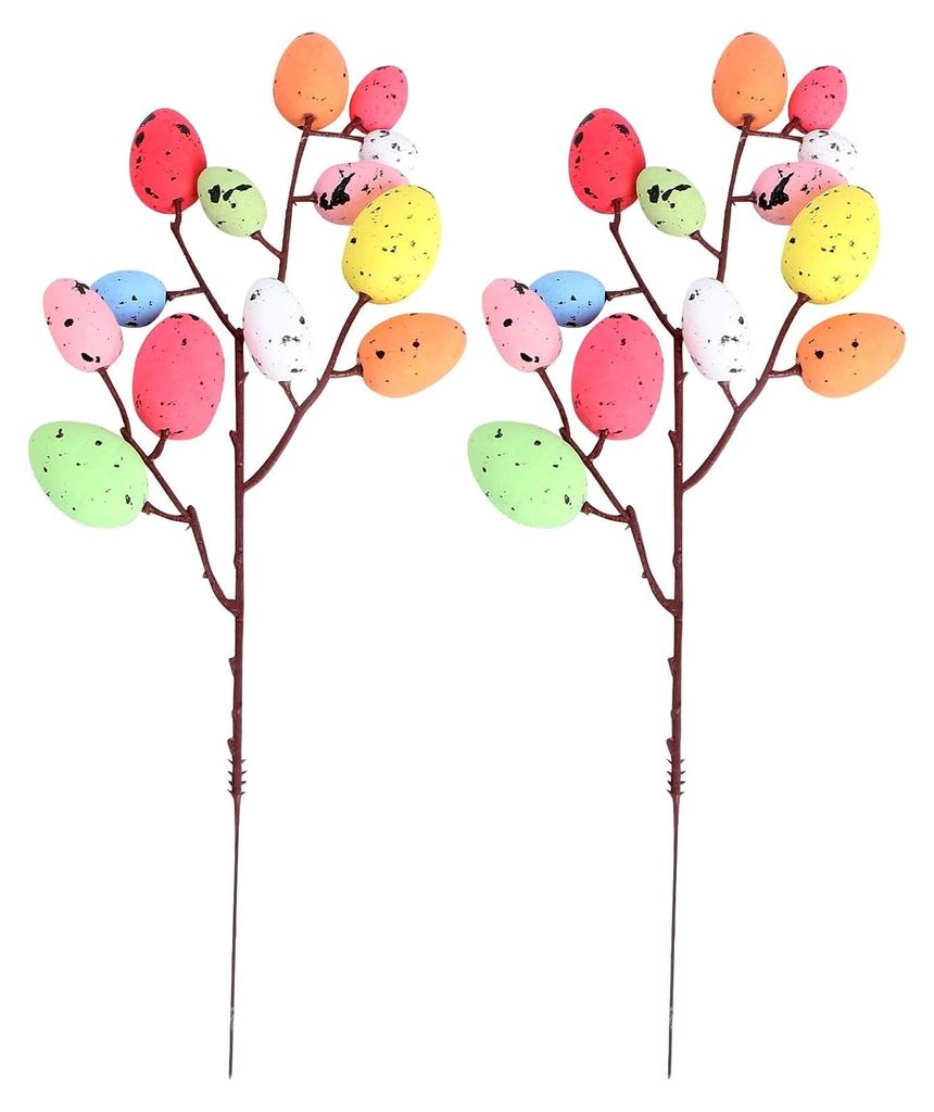 2 Stück Bunte Ostereier Picker aus Kunststoff und Schaumstoff Gepunktete Eier zum Basteln und Dekorieren für Blumenarrangements und Osterdeko in ...