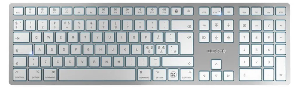 Clavier Cherry KW 9100 SLIM MAC Argent Technologie SX Silencieuse
