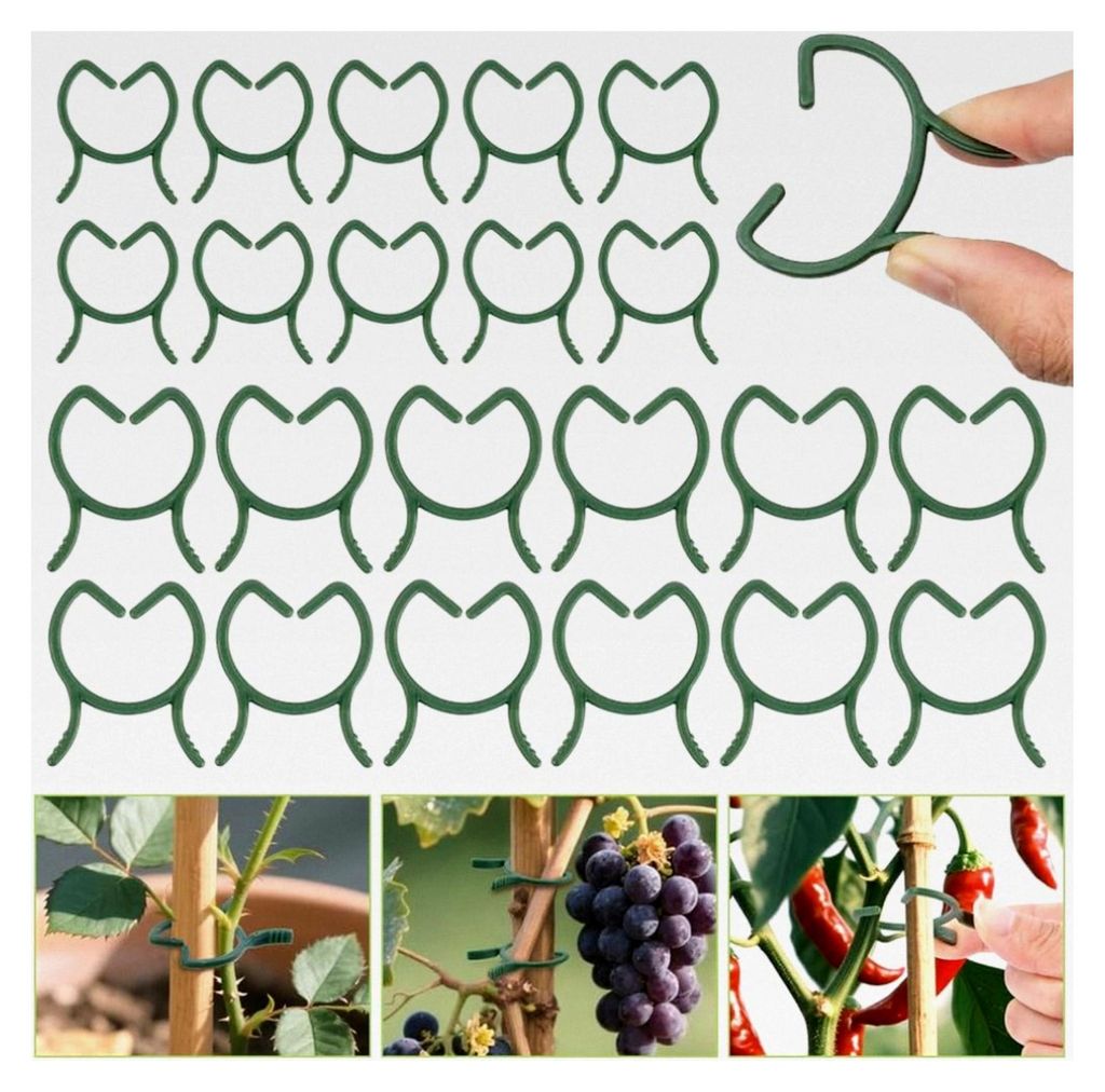 210 Stück grüne Pflanzenclips für Kletterpflanzen, wiederverwendbare Pflanzenklammern zur Befestigung von Tomaten und Unterstützung von Gemüse...