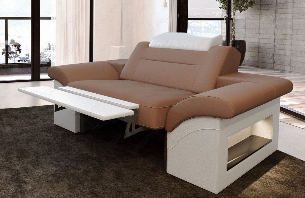 Polstersessel Monza mit Licht USB Webstoff Strukturstoff