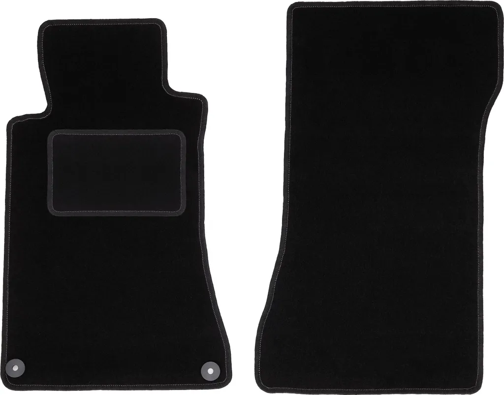 Wielganizator tappetini auto velours anteriori adatto per Mercedes C W203 (2000-2008, berlina, station wagon) neri, set 2 pz, con fissaggi