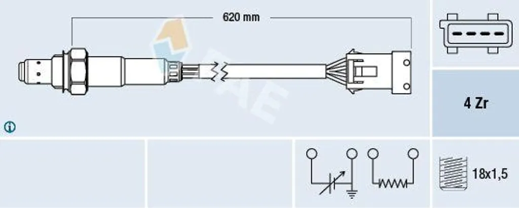 Sonde Lambda FAE 77166 pour Passer le Contrôle Technique Saxo 106 406