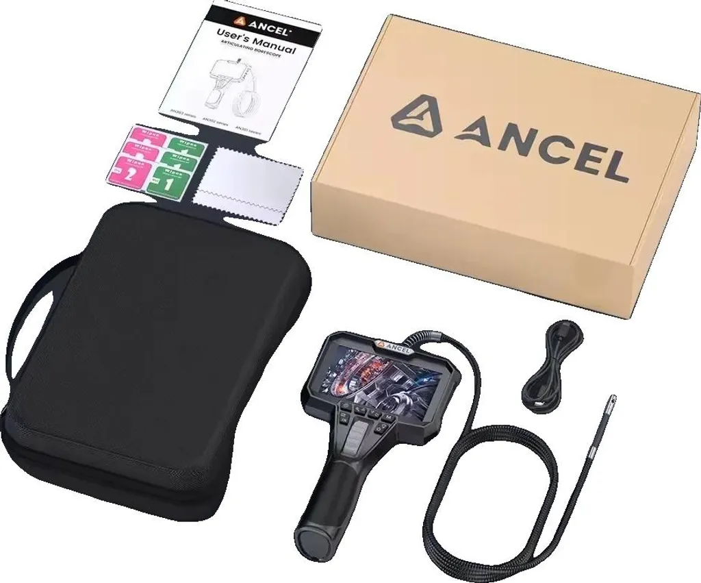 Endoscope industriel ANCEL AN302 avec double lentille et lampe LED