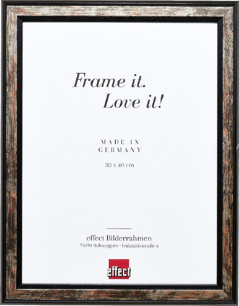 effect Holzbilderrahmen Profil 64 Schwarz 59,4x84,1 cm mit Antireflexglas