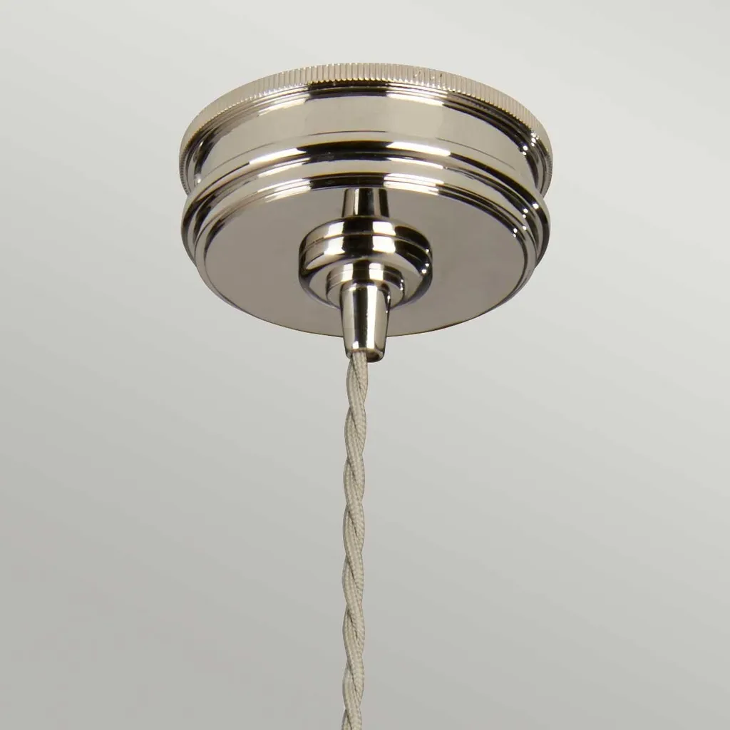 Suspension design rétro nickel poli avec douille apparente E27 Elstead - 7