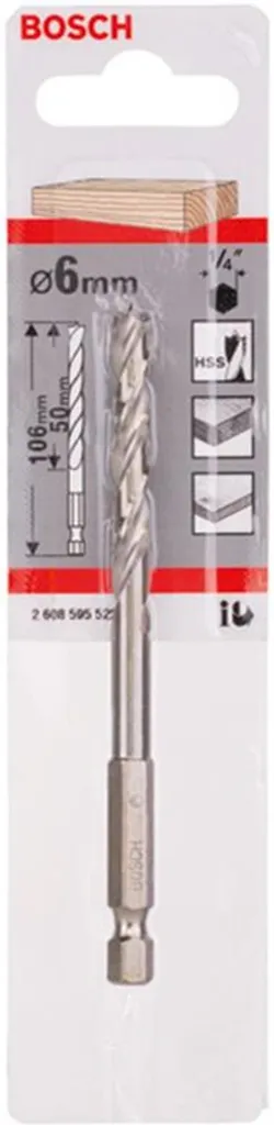 Punta Legno 6mm Codolo Esagonale 1/4" per Trapano a Colonna | Alta Precisione