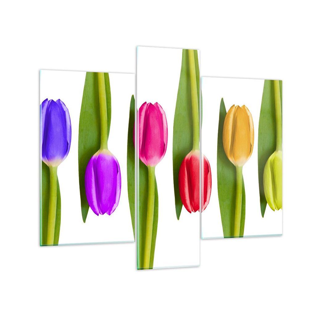 Bilder auf glas - Tulpe Blume Garten Komposition - 95x80cm - Glasbilder - Wandbilder - Kunstdruck - zum Aufhängen bereit - Wanddekoration aus Glas...