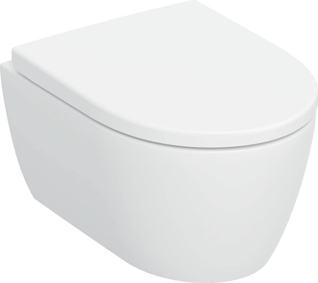 Geberit iCon Set Wand-WC, Tiefspüler, verkürzte Ausladung, geschlossenes Keramikdesign, TurboFlush, inklusive WC-Sitz, 503.049.JT.1