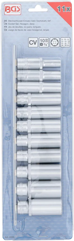 Coffret Douilles Profondes 3/8 pour Accès Difficile et Tiges Filetées - 4