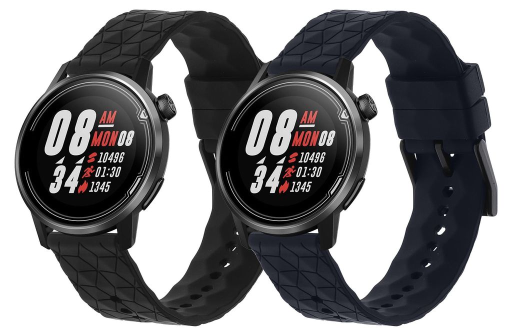 kwmobile 2x Uhrenarmband für COROS PACE 2 / APEX (42mm) Armband - Fitnesstracker Band Set aus TPU Silikon - Ersatzarmband Smartwatch - Schwarz