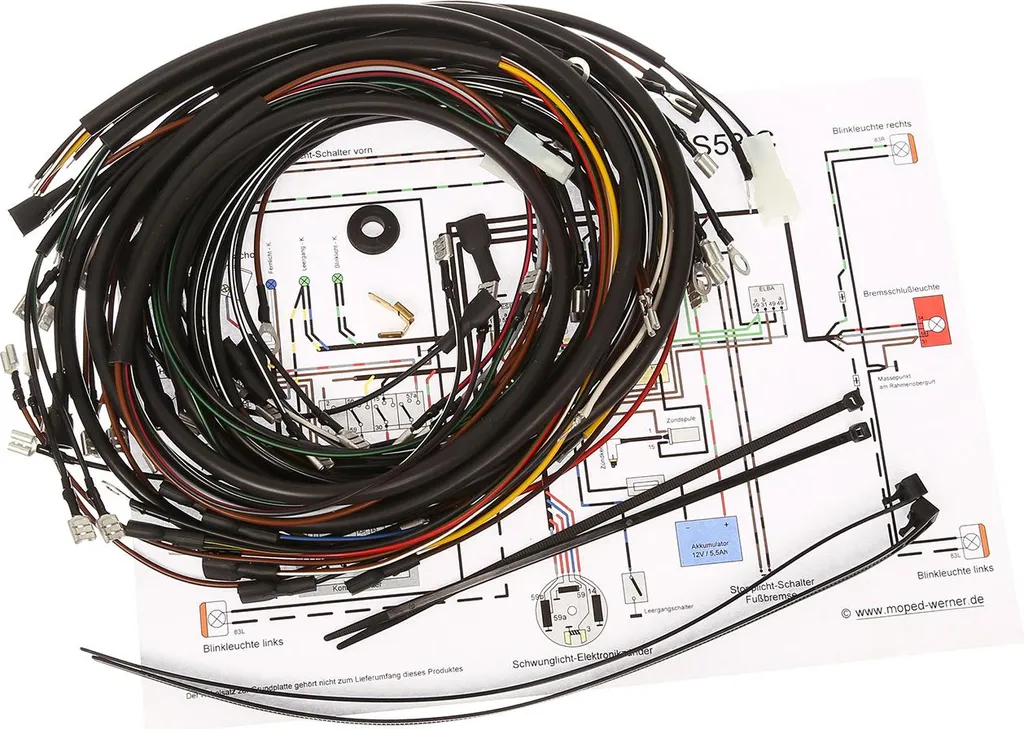 Faisceau électrique complet S53 Comfort pour allumage PVL avec schéma