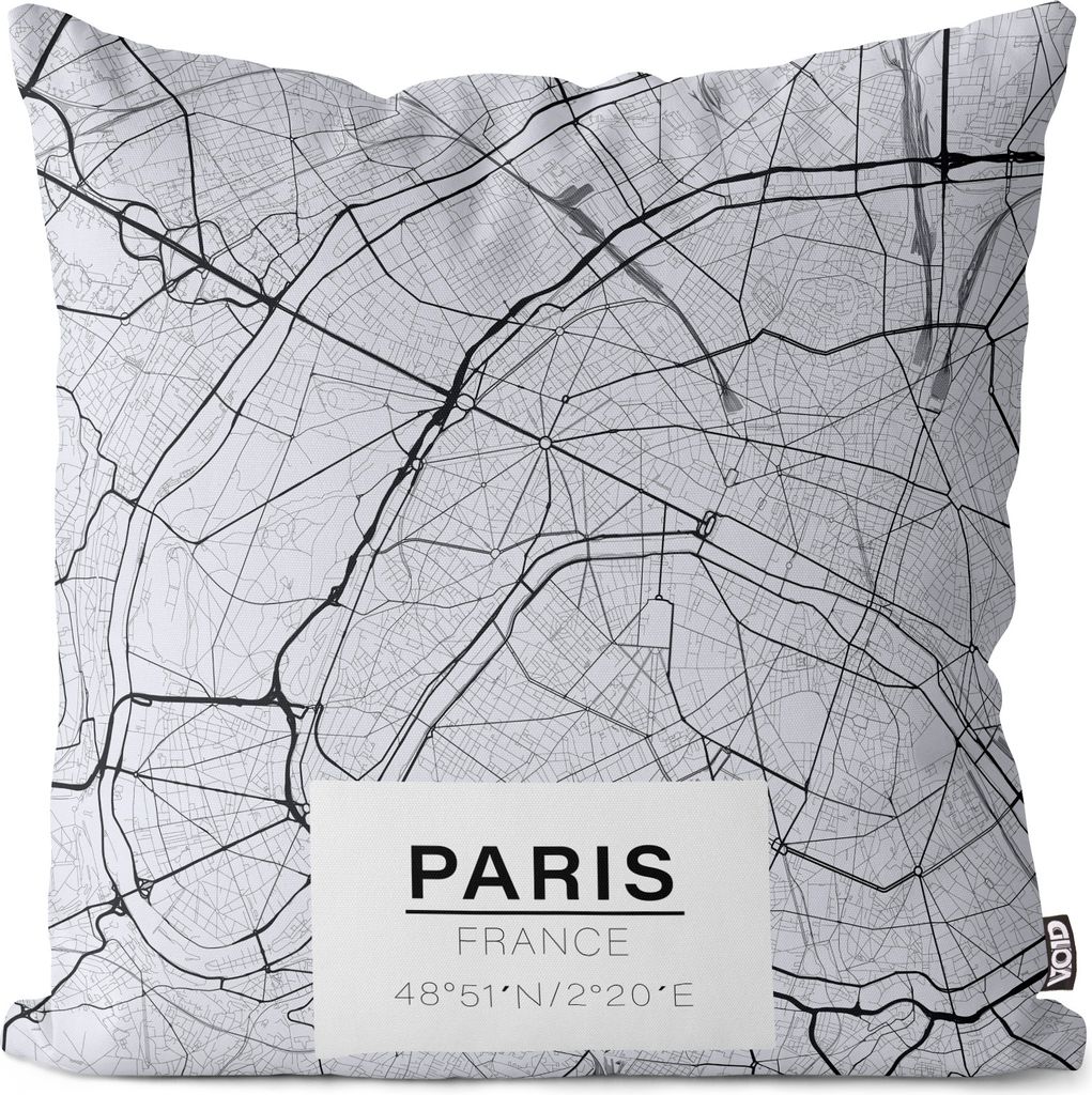 VOID Paris Karte Kissenbezug Kissenhülle Sofakissen Kissen Produktbild 