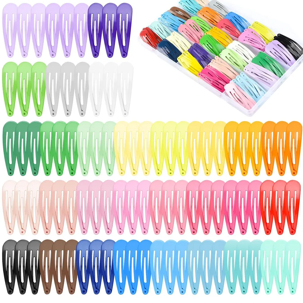 Pince à cheveux clic-clac lot de 150 pièces en 30 couleurs variées