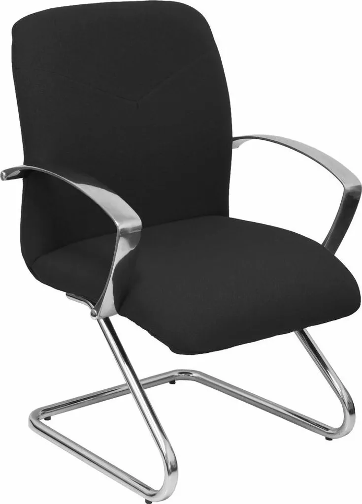 Caudete Fauteuil Bali noir avec piètement traîneau design industriel
