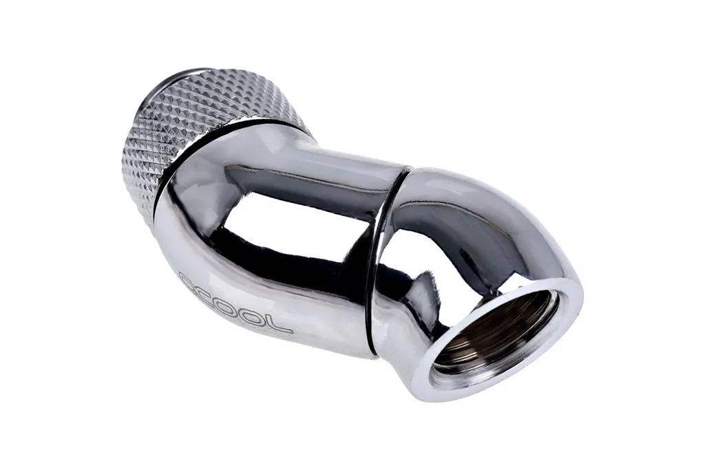 Raccordo Alphacool Eiszapfen 45° Doppio Cromo - G1/4 Maschio/Femmina