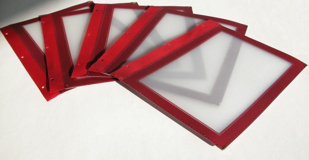 Inserti per menu Securit WOOD A5, rosso bordeaux (5 pz) Immagine del prodotto 