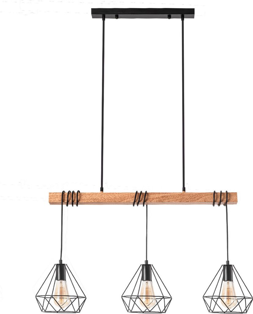 Pendelleuchte Metall Sardo 3 Spots Schwarz