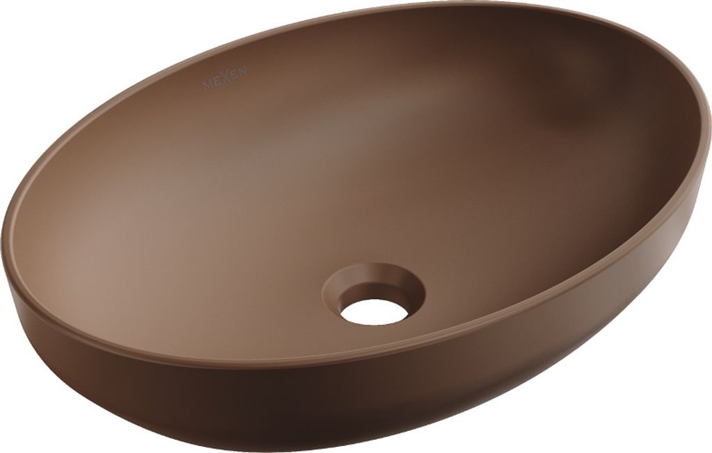 Mexen Cornelia Aufsatzwaschbecken 50 x 36 cm, Braun matt - 21885068