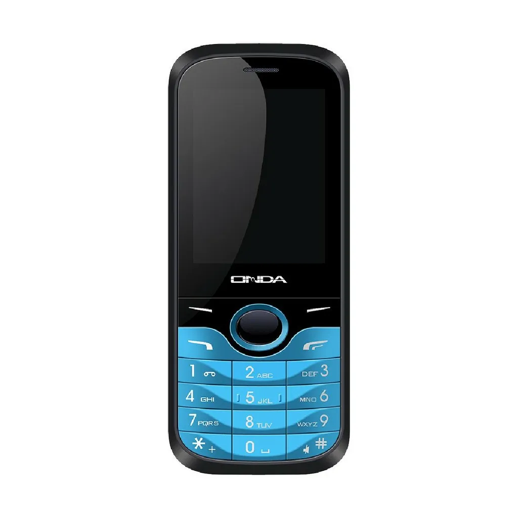 Téléphone portable Onda Frizzy Noir Bleu, SIM unique avec écran 2,4 pouces