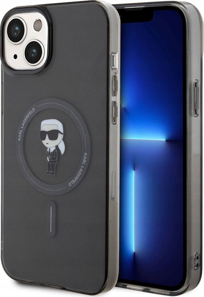 Karl Lagerfeld IML Ikonik MagSafe Hülle für iPhone 15 Plus Schwarz Handyhülle