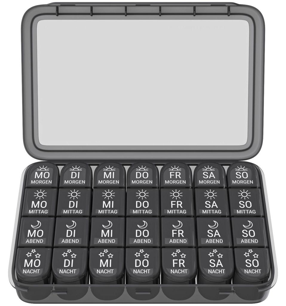 WELLGRO Tablettenbox für 7 Tage - Pillendose je 4 Fächer Produktbild 