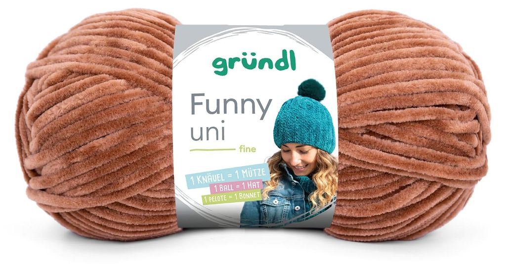 Gründl Wolle Funny uni Chenille Wolle 1 Knäuel 100 g, Produktbild 