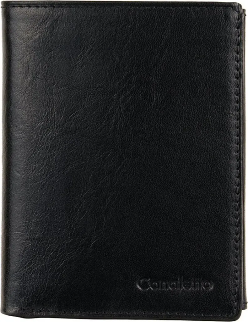 Portefeuille Canaletto PM1555cs164RFID en Cuir Noir avec Protection RFID