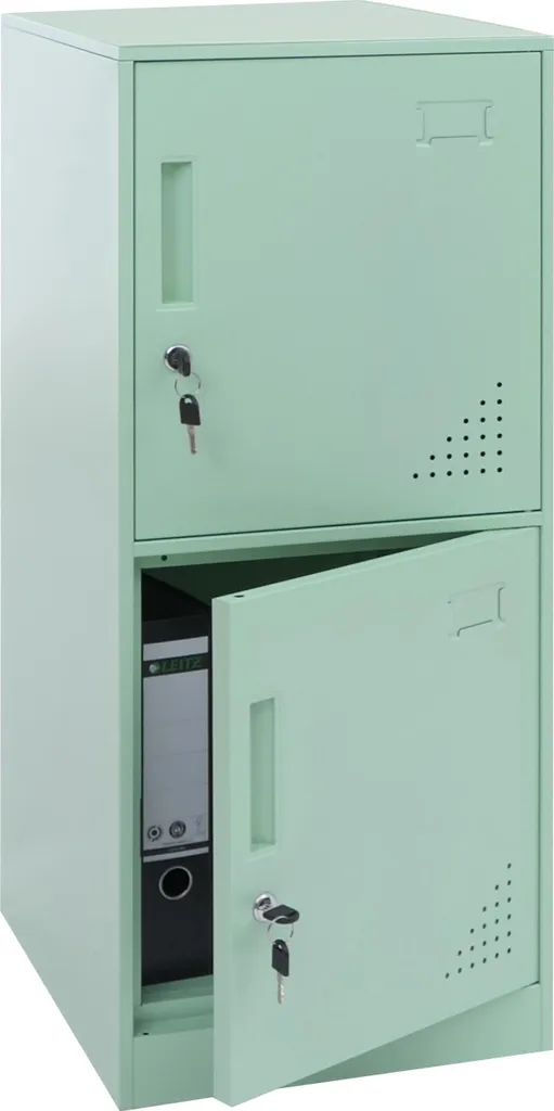 Armadietto Metallo Verde Menta HWC-P63 - 2 Ante Acciaio 90x38x45cm