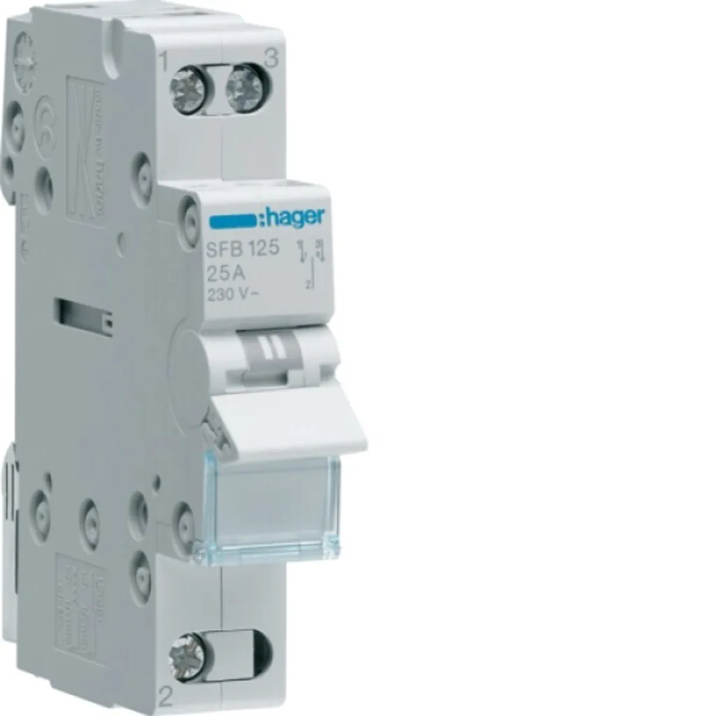 Interrupteur inverseur Hager SFB125 25A unipolaire haute performance