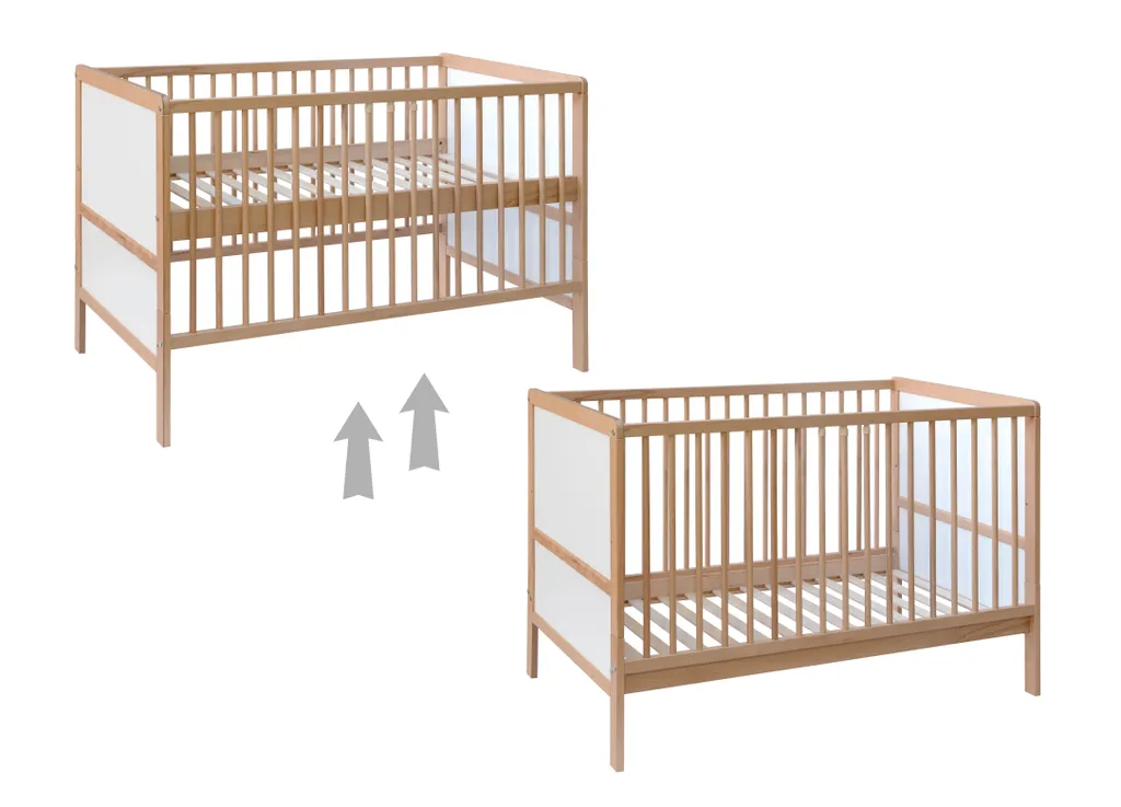 Lit bébé hêtre massif Nelly transformable en lit junior cachemire - 11