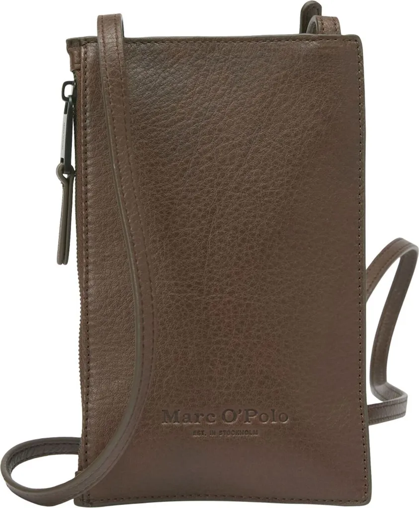 Pochette Téléphone Marc O'Polo Tim Marron Foncé Idéale pour Sorties Ville