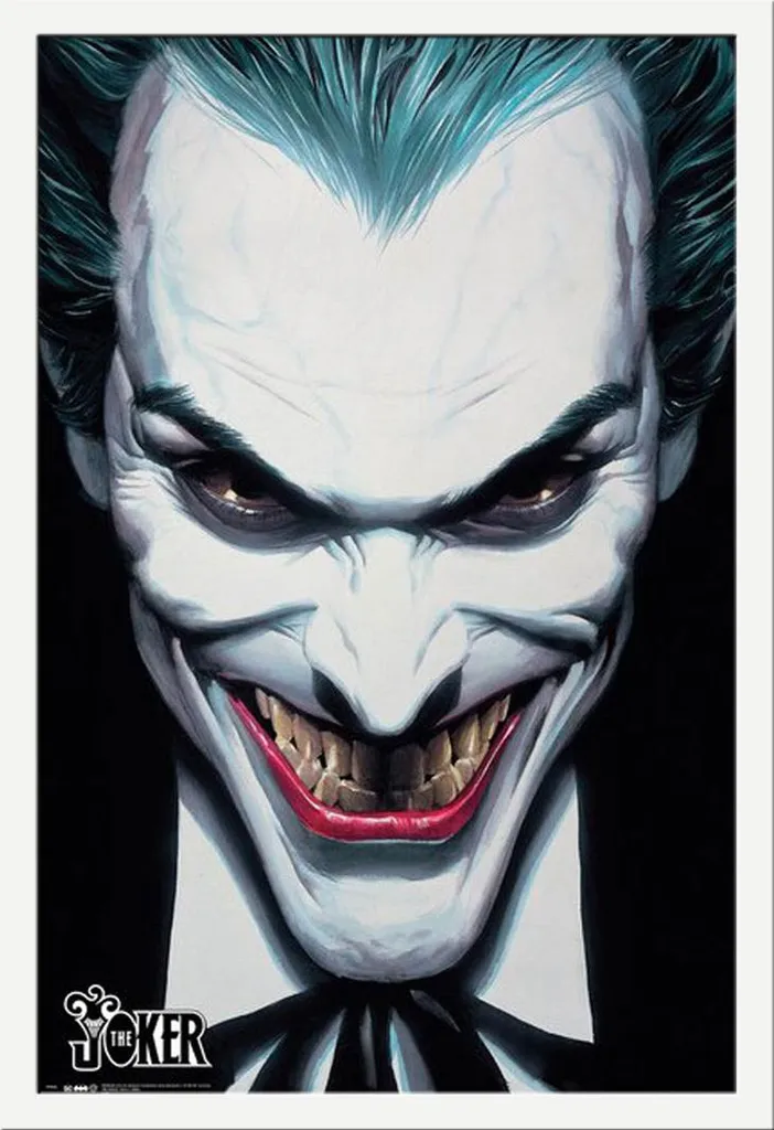 Tableau Encadré Joker DC Comics Poster avec Cadre Blanc Shinsuke 61x91