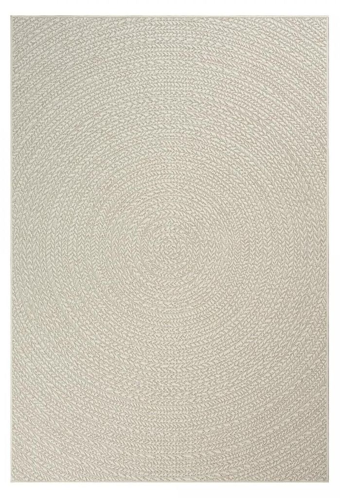 LYN13 REZY Indoor-/Outdoor-Teppich, Jute-Optik, Ton-in-Ton-Rundmuster