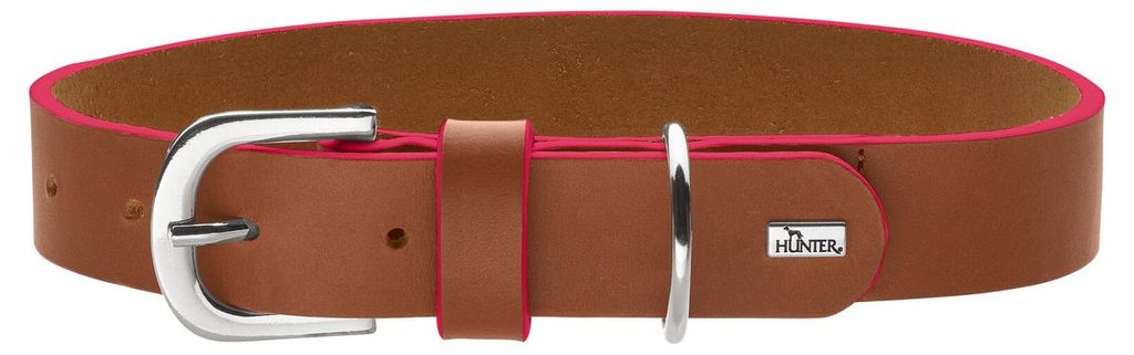 Hunter Halsband Garda cognac/pink, Größe: S / 40 cm / Breite: 2,2 cm