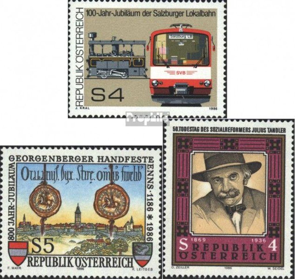 Briefmarken Österreich 1986 Mi 1854,1855,1856 Produktbild 