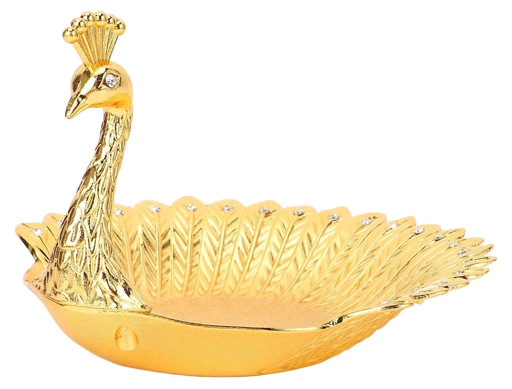 Obstschale in Pfauenform im nordischen Stil, exquisite dekorative Schale aus Zinklegierung für Trockenfrüchte, ideal für Zuhause und Hotel