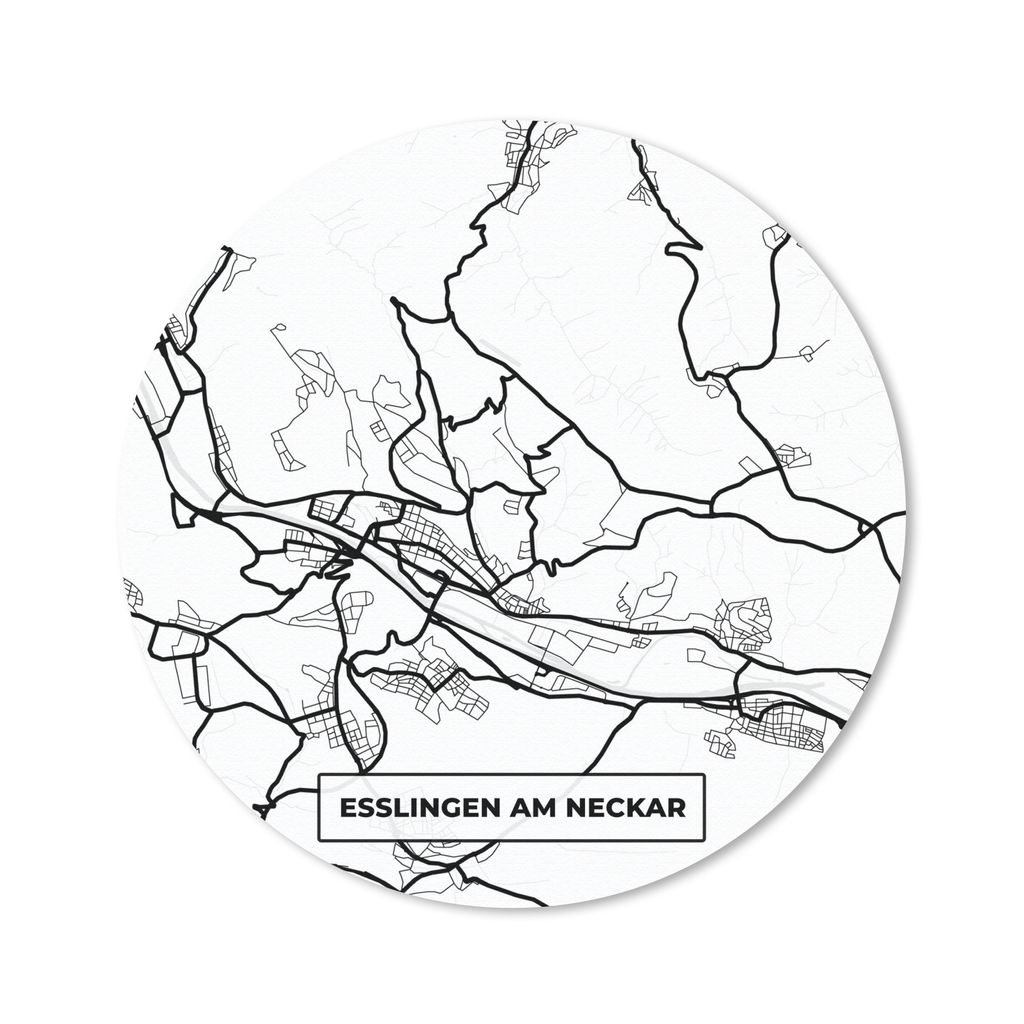 MuchoWow Mauspad Mousepad Esslingen am Neckar - Karte - Stadtplan 20x20 cm - Mousepads - Maus Mat - Pad - Mausunterlage - Schreibtischmatte
