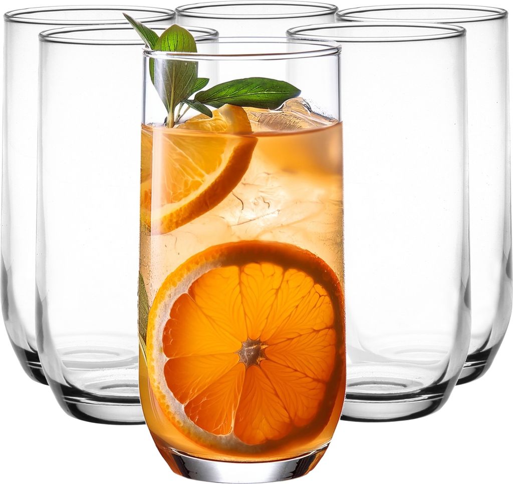 Glasmark Krosno Gläser 6er Set 0,4 Liter Cocktailgläser Cocktail Trinkgläser Wassergläser Spülmaschinenfest Glasses Kleine Gläser Saftgläser...