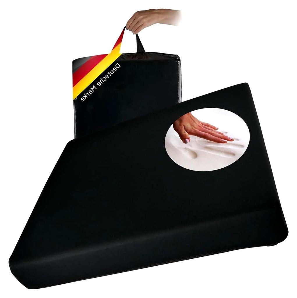 Supply24 Gel/Gelschaum Sitzkissen Schwarz - Verstellbarer Härtegrad 40x40x8 cm - Sitzpolster für Büro, Auto, Rollstuhl & Reisen - Druckentlasten...