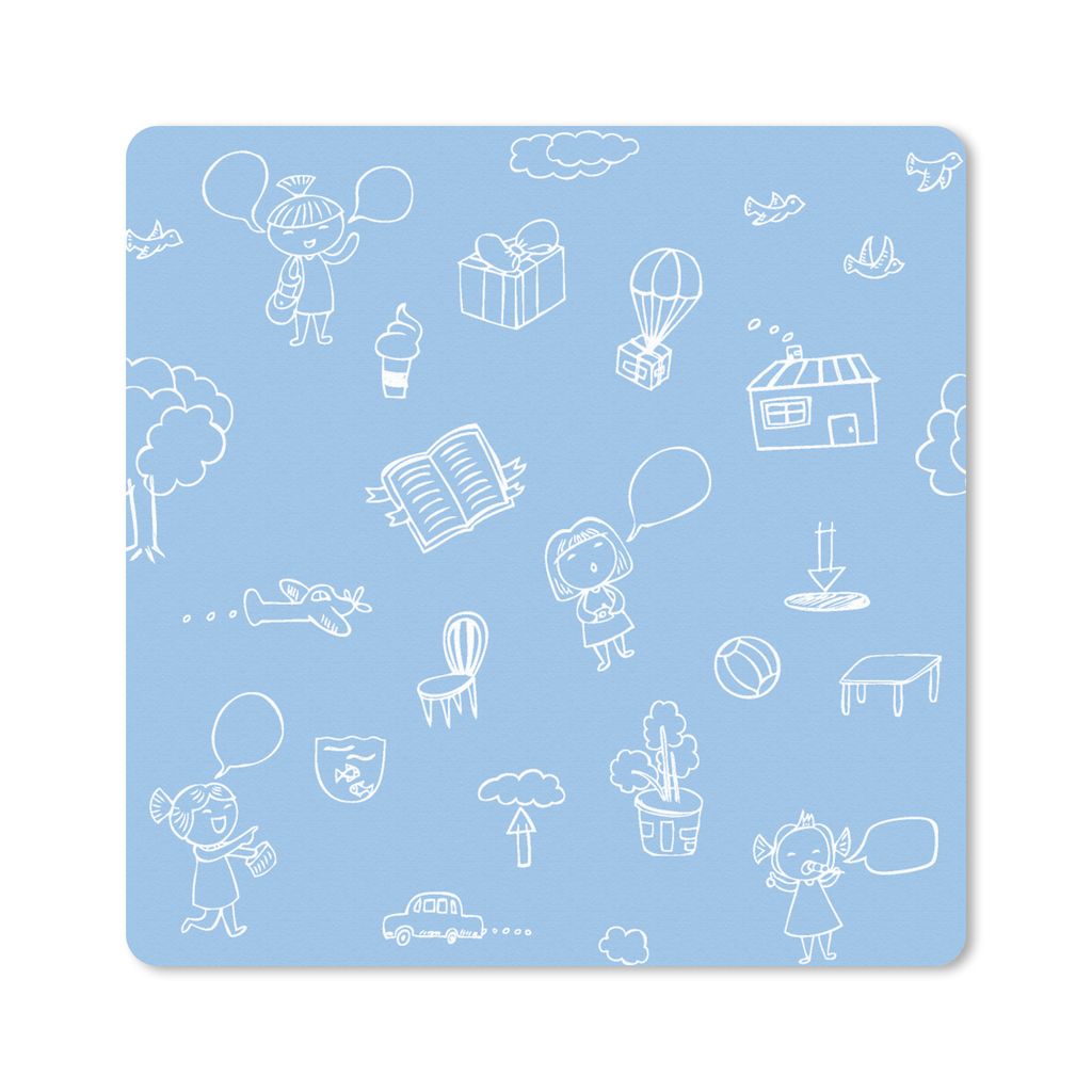 MuchoWow Mauspad Mousepad Muster - Geburt - Blau 20x20 cm - Mousepads - Maus Mat - Pad - Mausunterlage - Desk Mat - Bureauartikeln