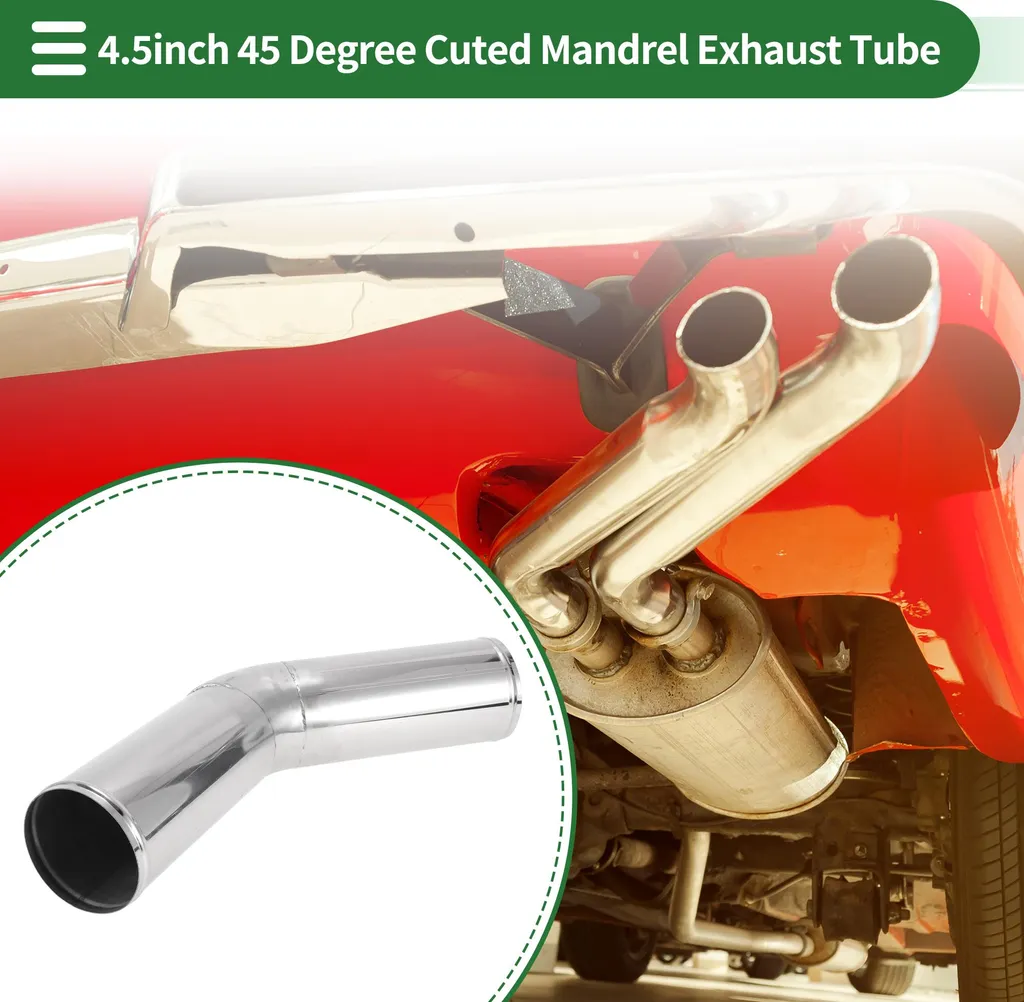Tube Échappement 4,5 Pouces Inox T304 Coudé 45° avec Perle Roulée