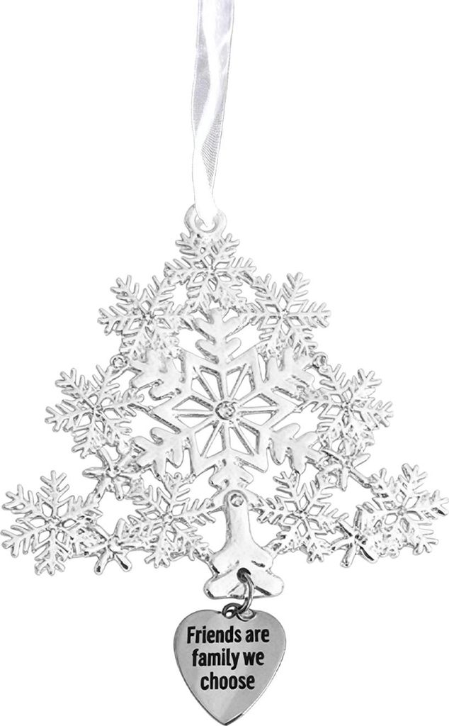 Weihnachtlicher Freundschaftsanhänger aus Metall, hängende Dekoration in Form einer Schneeflocke, eines Sterns, eines Kreises oder eines Schneema...
