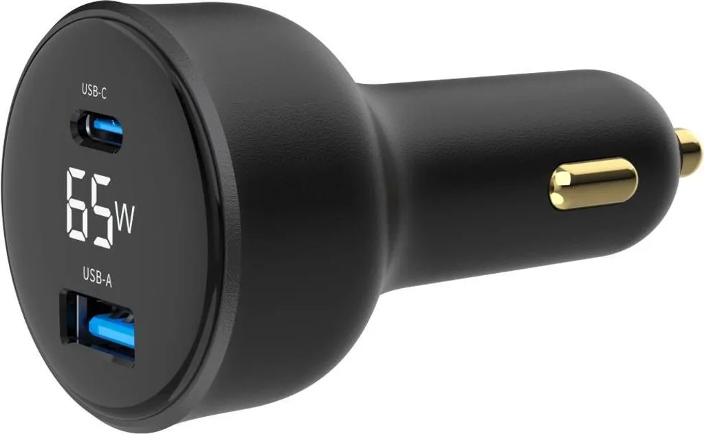 Caricabatterie Auto 65W Gembird TA-UC-AC2PD65LCD-CAR-01 | USB-C PD LCD