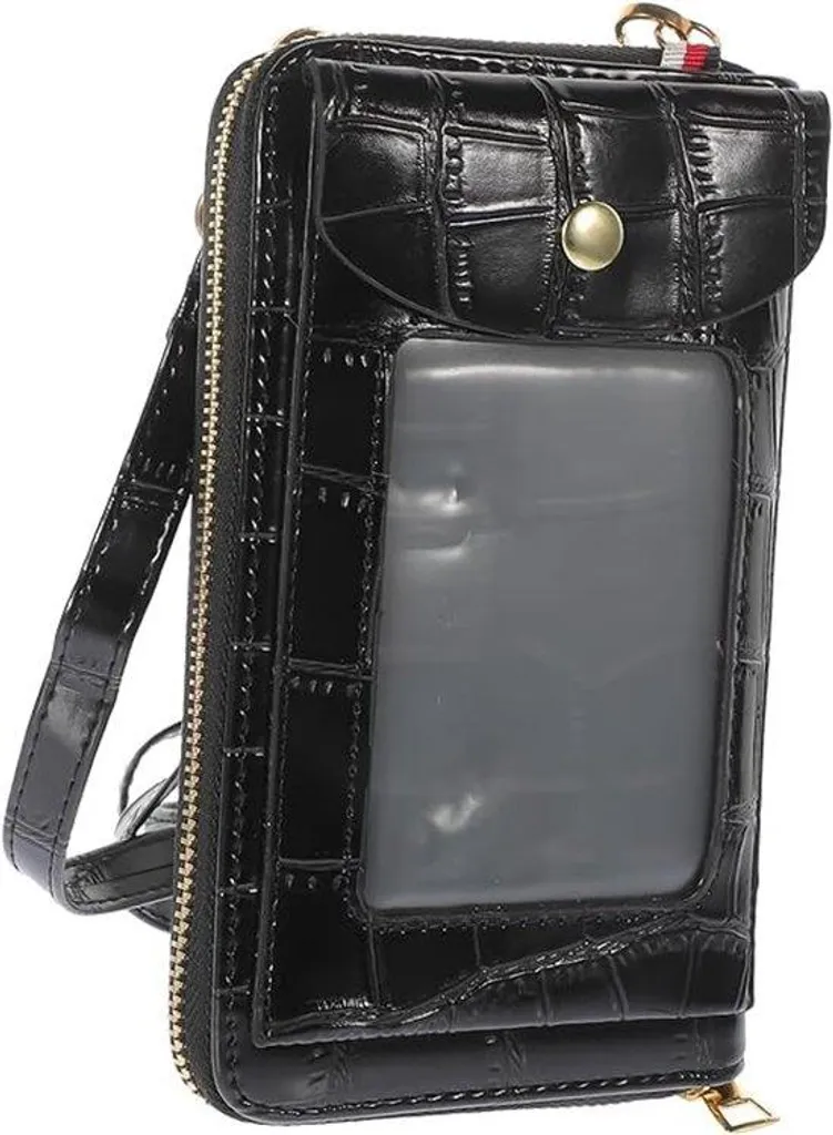 Mini sac à bandoulière noir design matelassé avec chaîne dorée chic